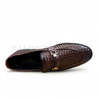 Braided Woven Loafer Formal Brown