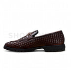 Braided Woven Loafer Formal Brown