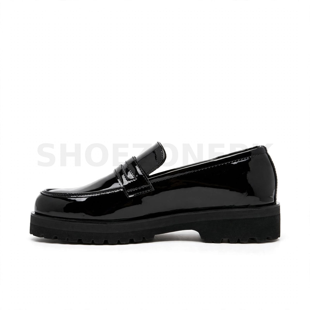 Patent Chunky Loafer Black Shiny