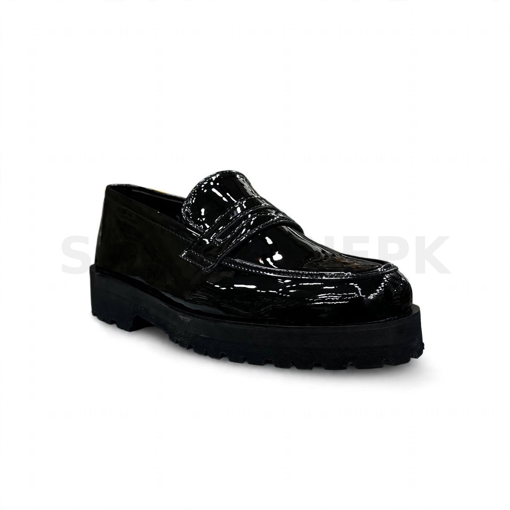 Patent Chunky Loafer Black Shiny