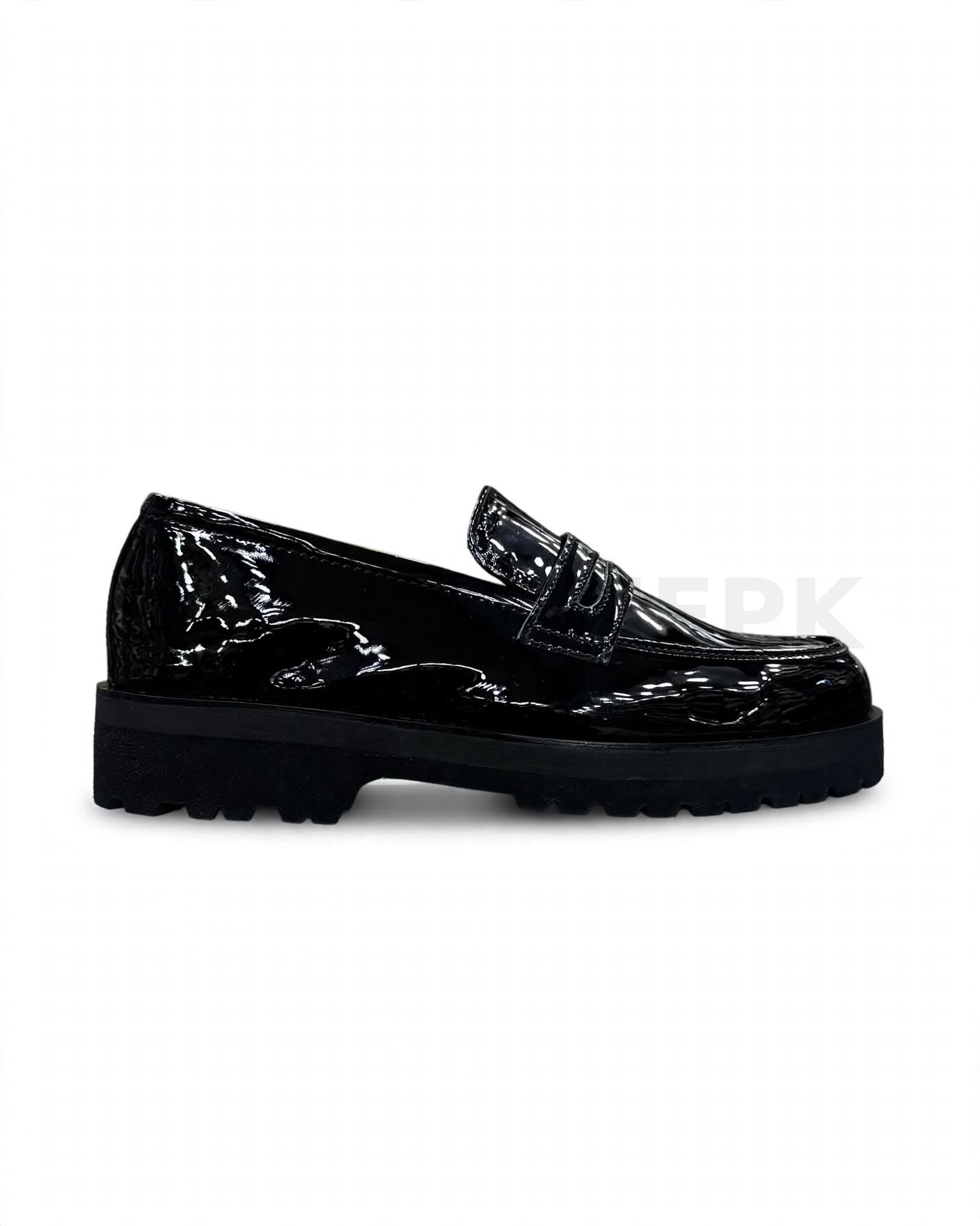 Patent Chunky Loafer Black Shiny