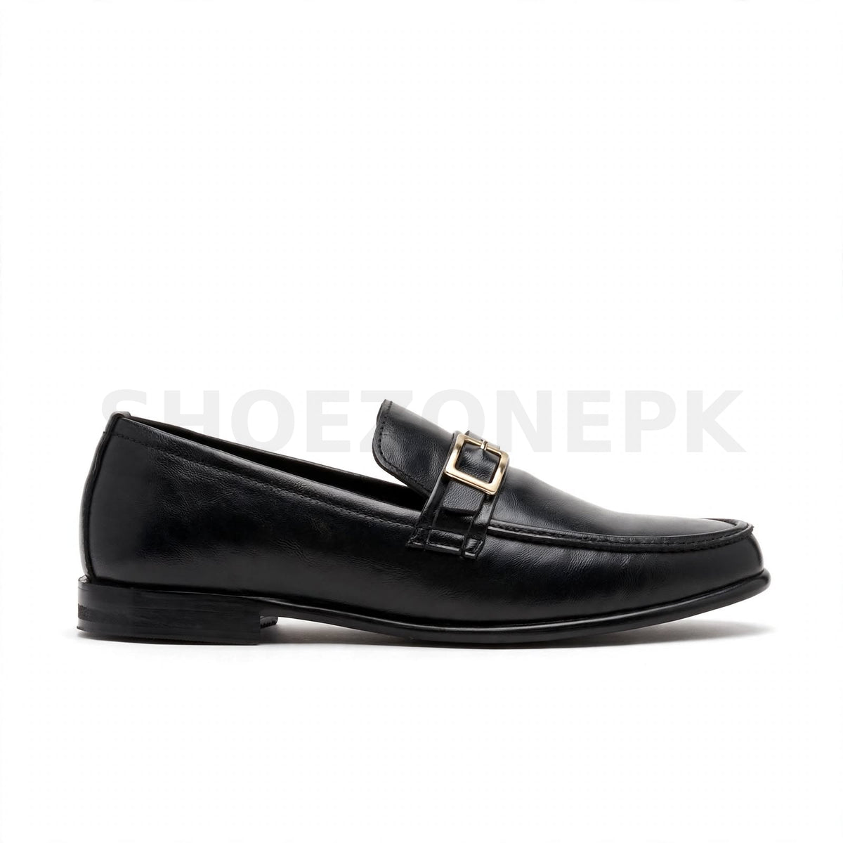 Formal Buckle Loafer Black Gold