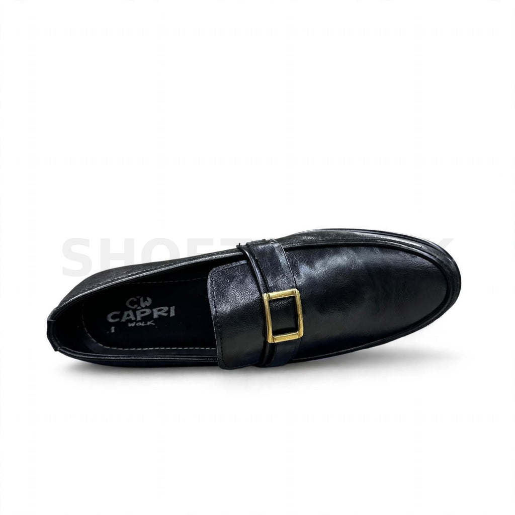 Formal Buckle Loafer Black Gold