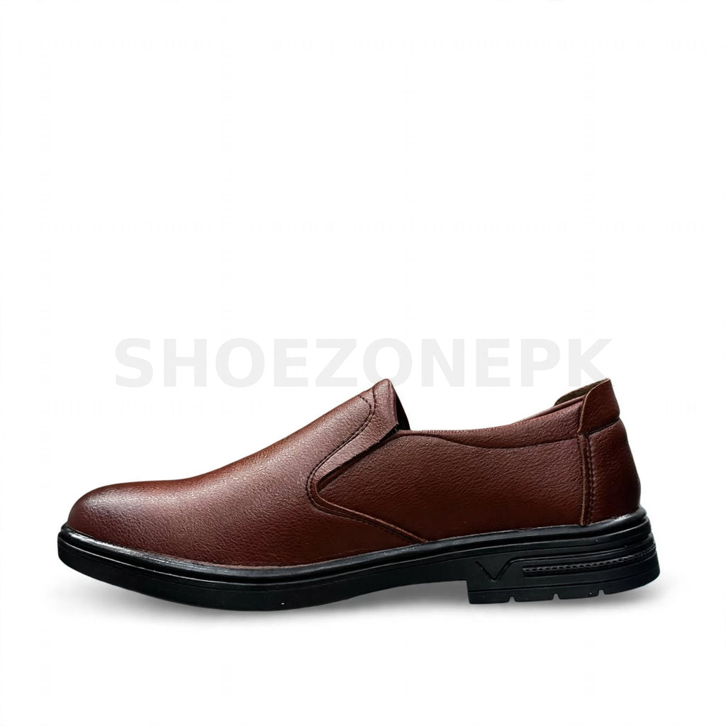 Casual Brown Medicated Office Loafer Wing Stitch