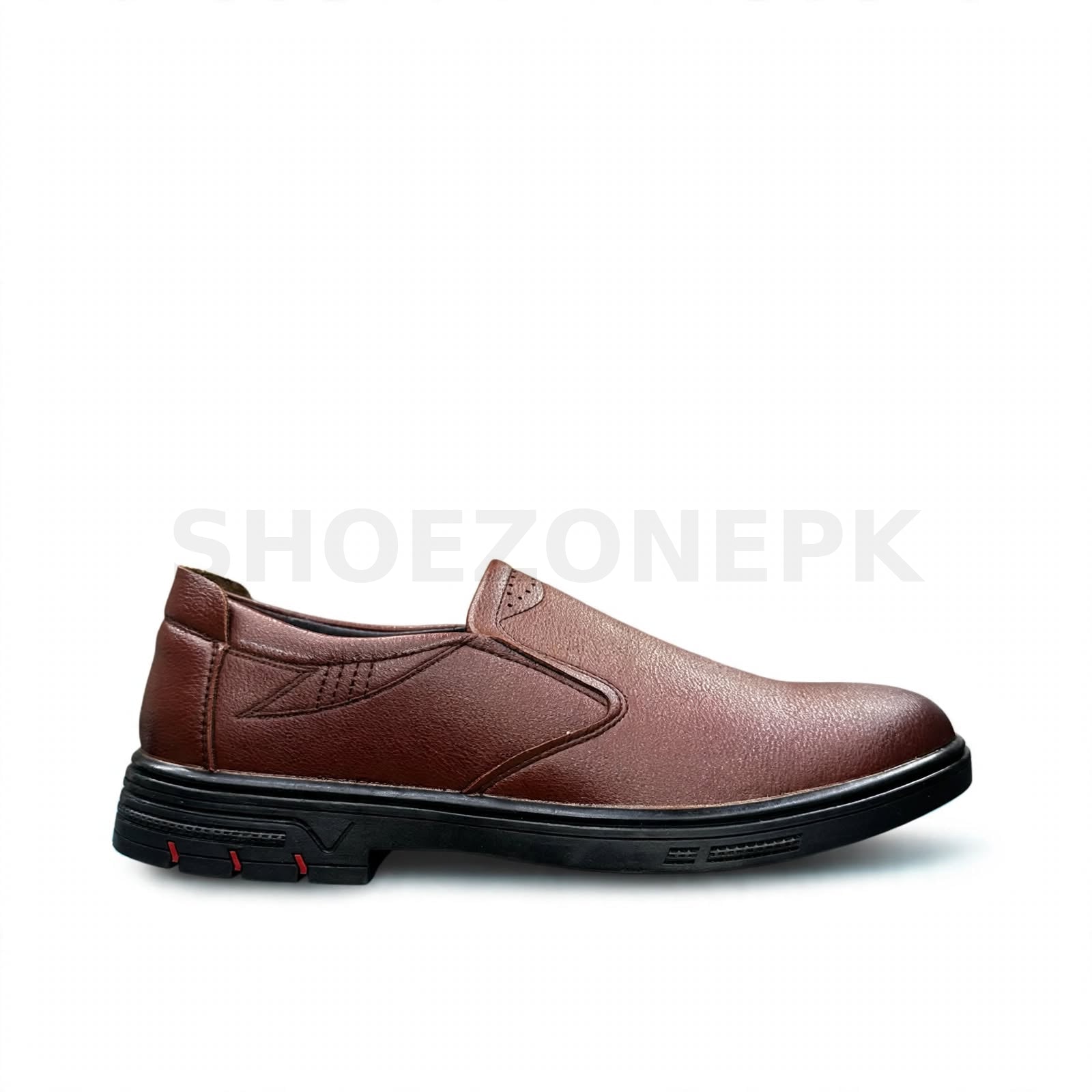 Casual Brown Medicated Office Loafer Wing Stitch