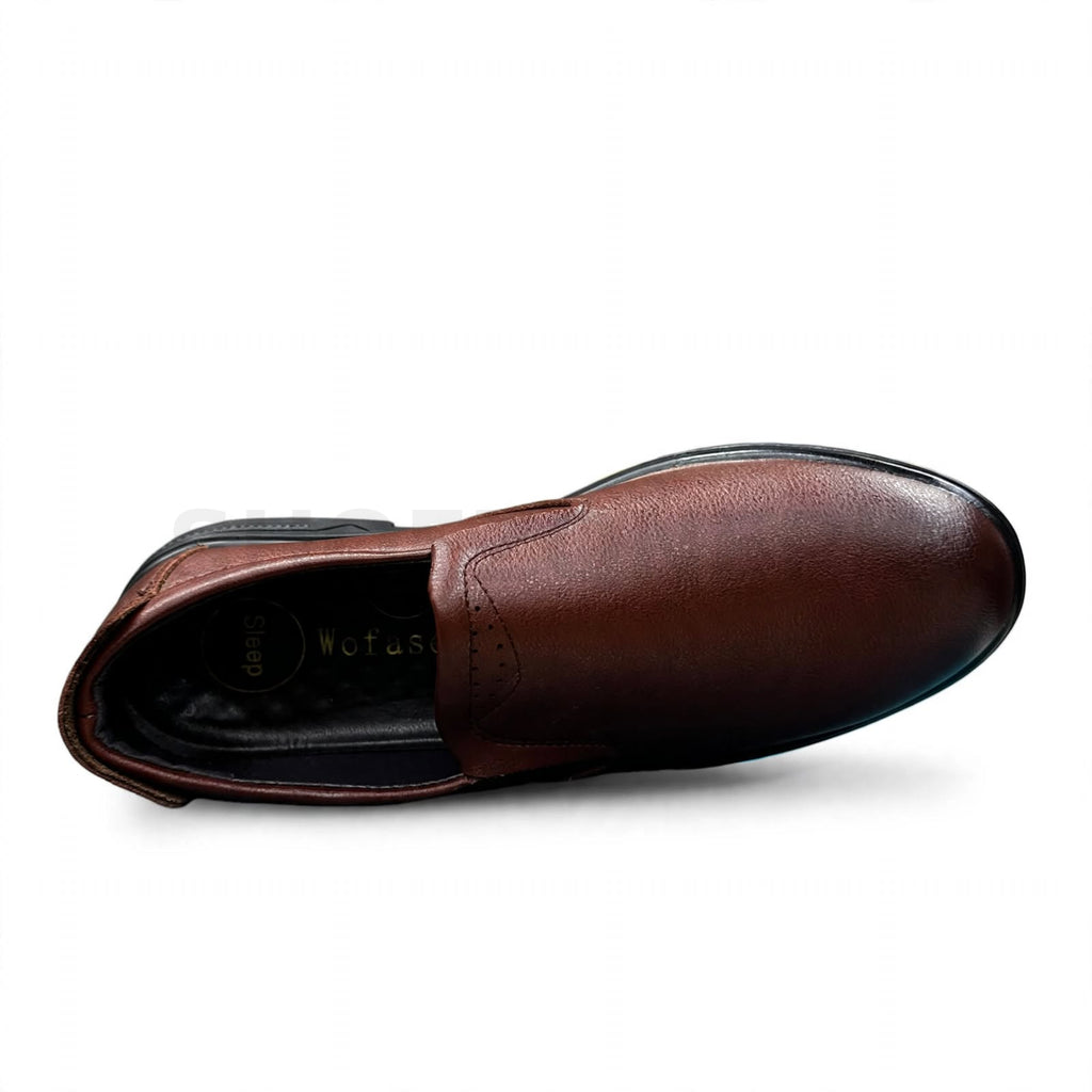 Casual Brown Medicated Office Loafer Wing Stitch