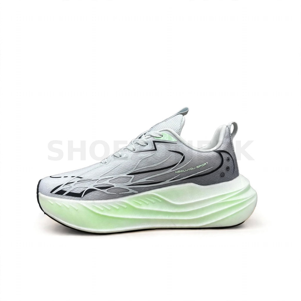 Flame Runners - White Grey Green