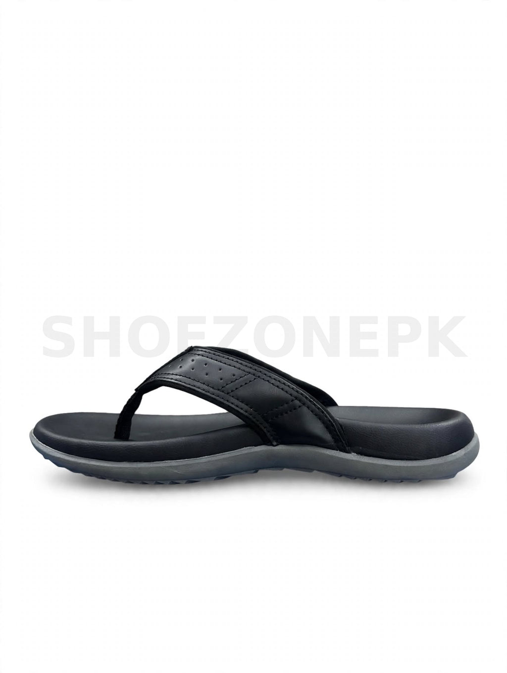 Leather Thong Flip Flop All Black