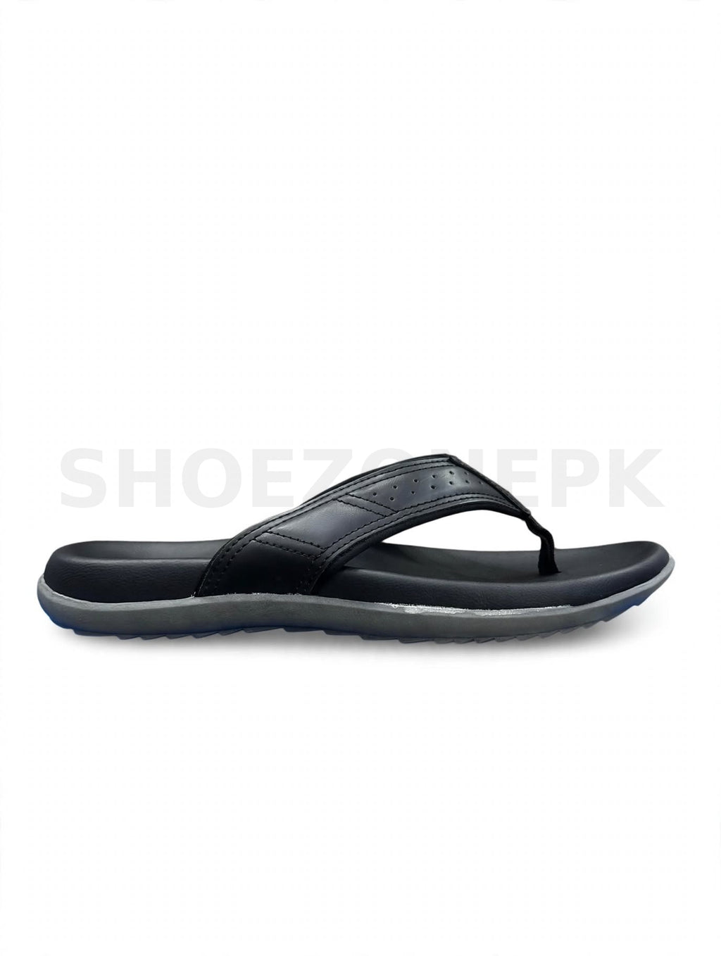 Leather Thong Flip Flop All Black