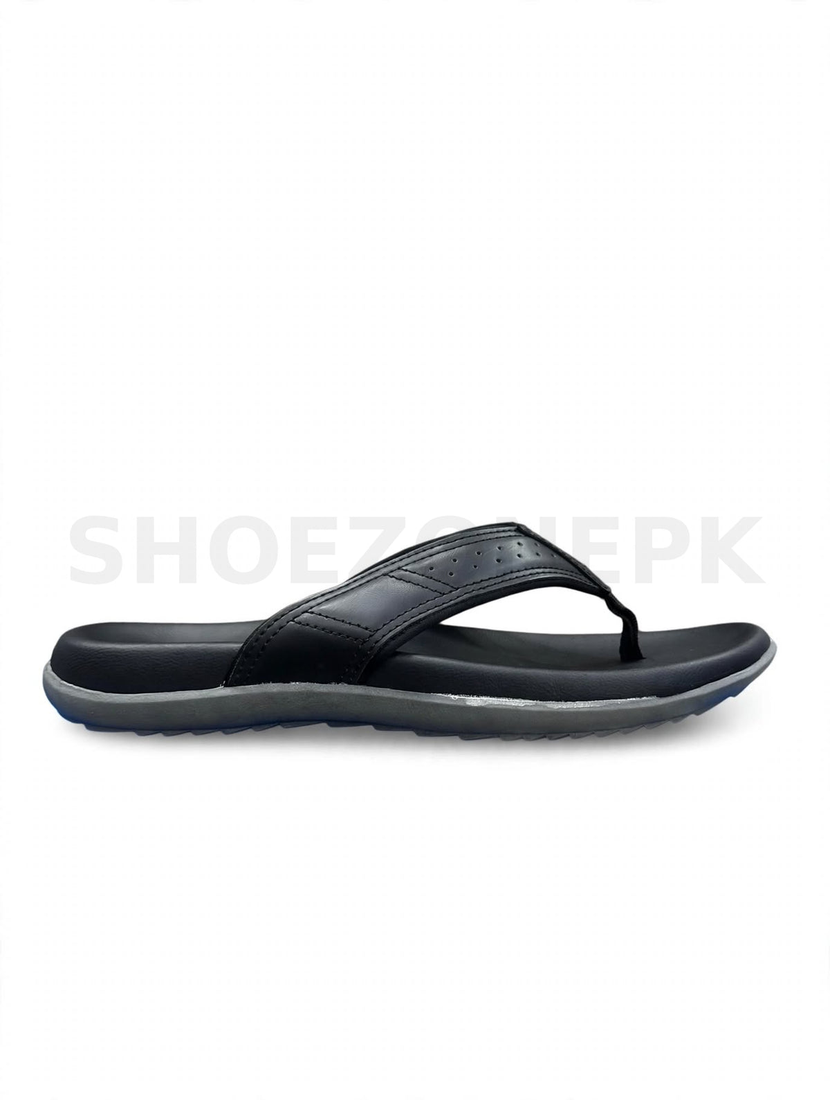 Leather Thong Flip Flop All Black