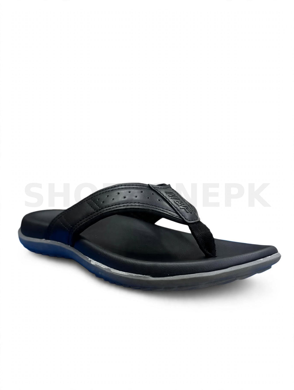 Leather Thong Flip Flop All Black