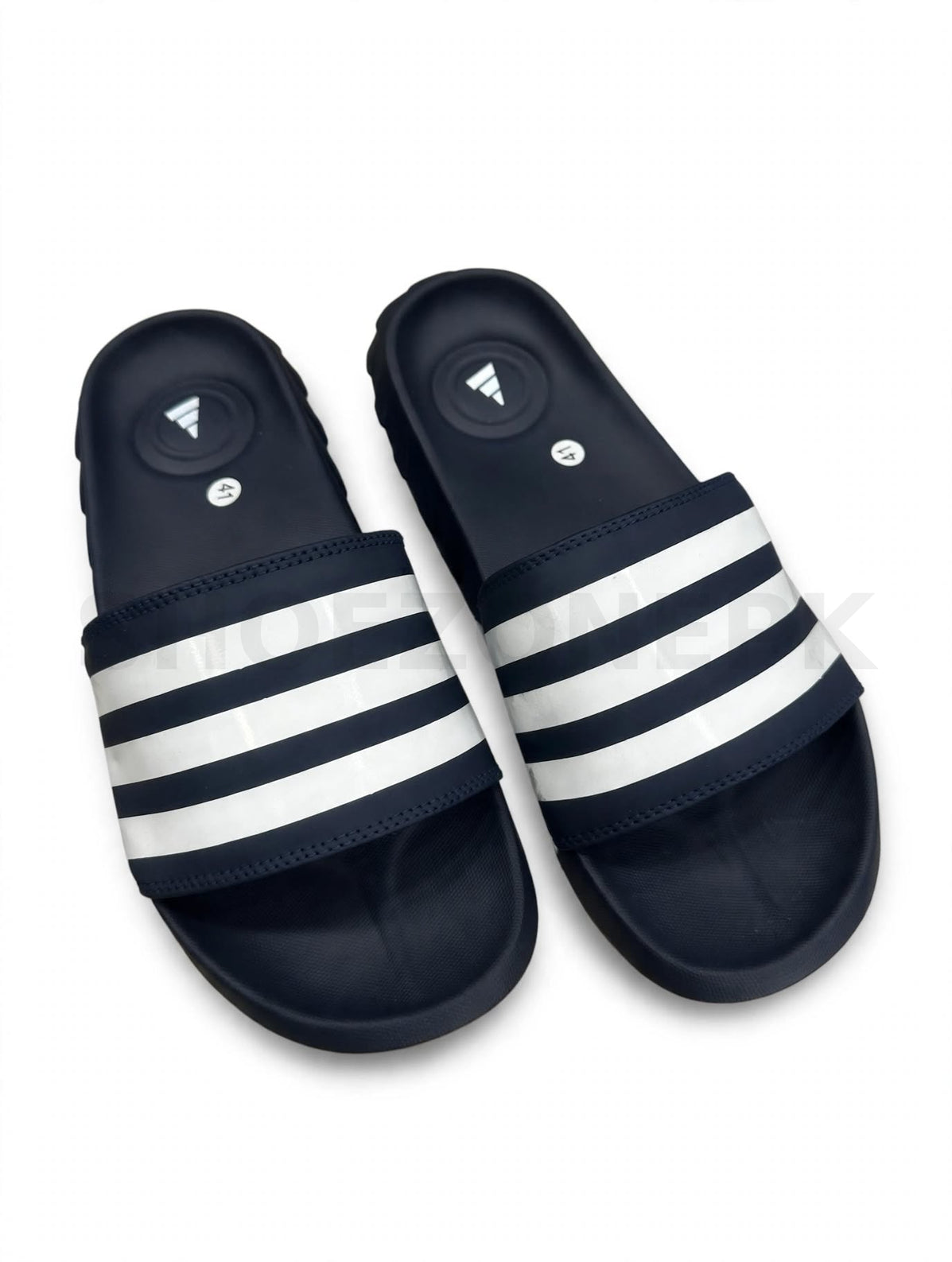 AD Thick Sole Comfort Slide Navy White