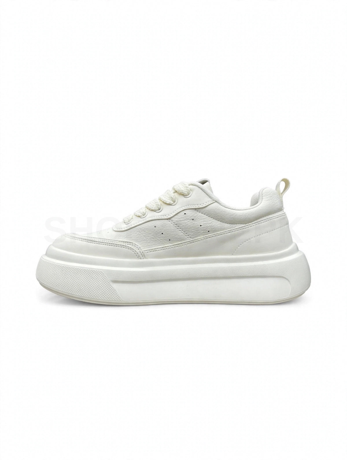 Rope Lace Platform Triple White Cream