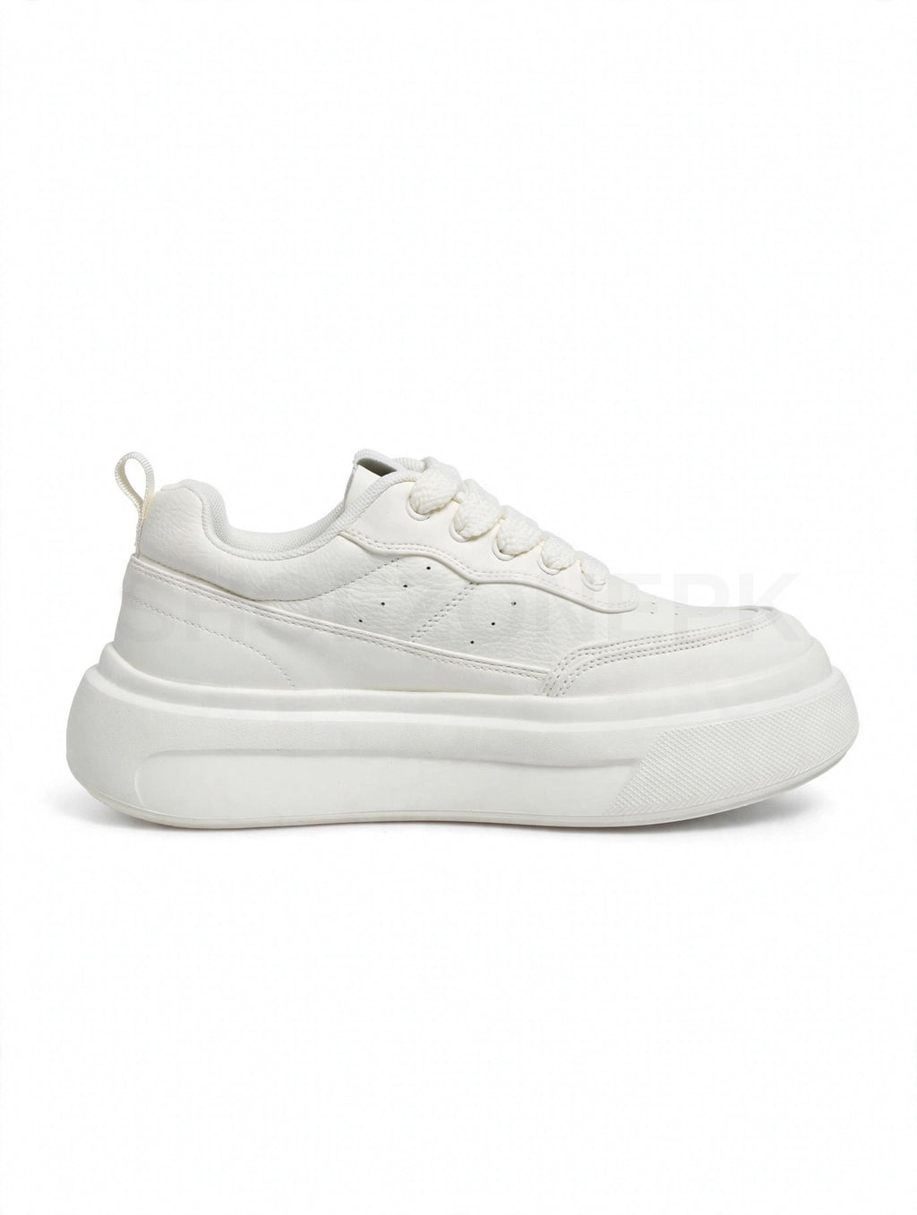 Rope Lace Platform Triple White Cream
