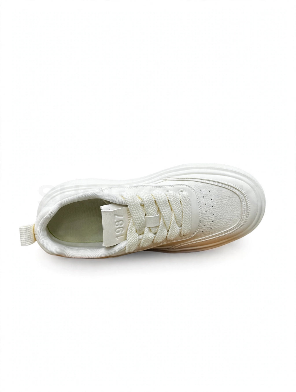 Rope Lace Platform Triple White Cream