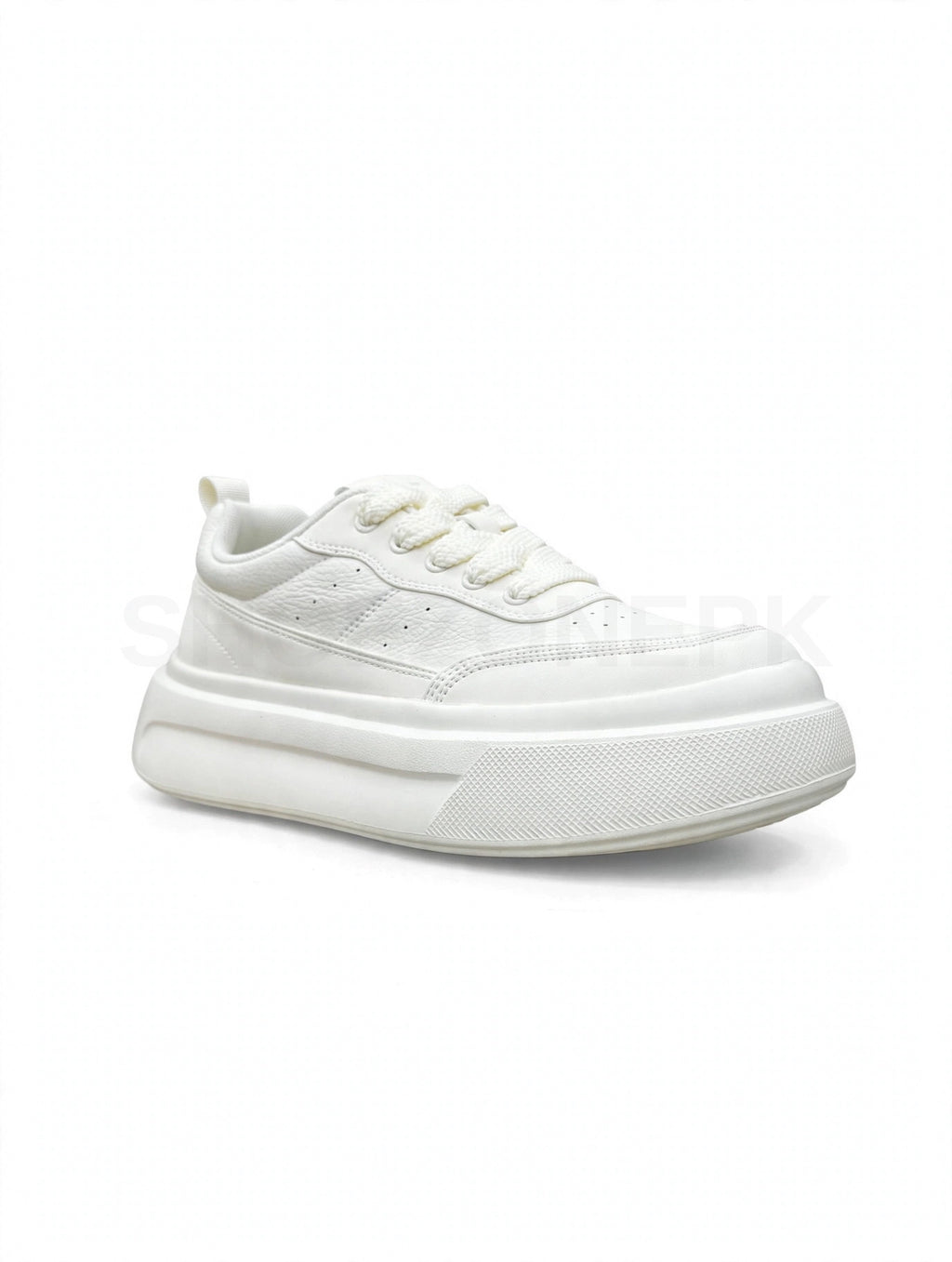 Rope Lace Platform Triple White Cream