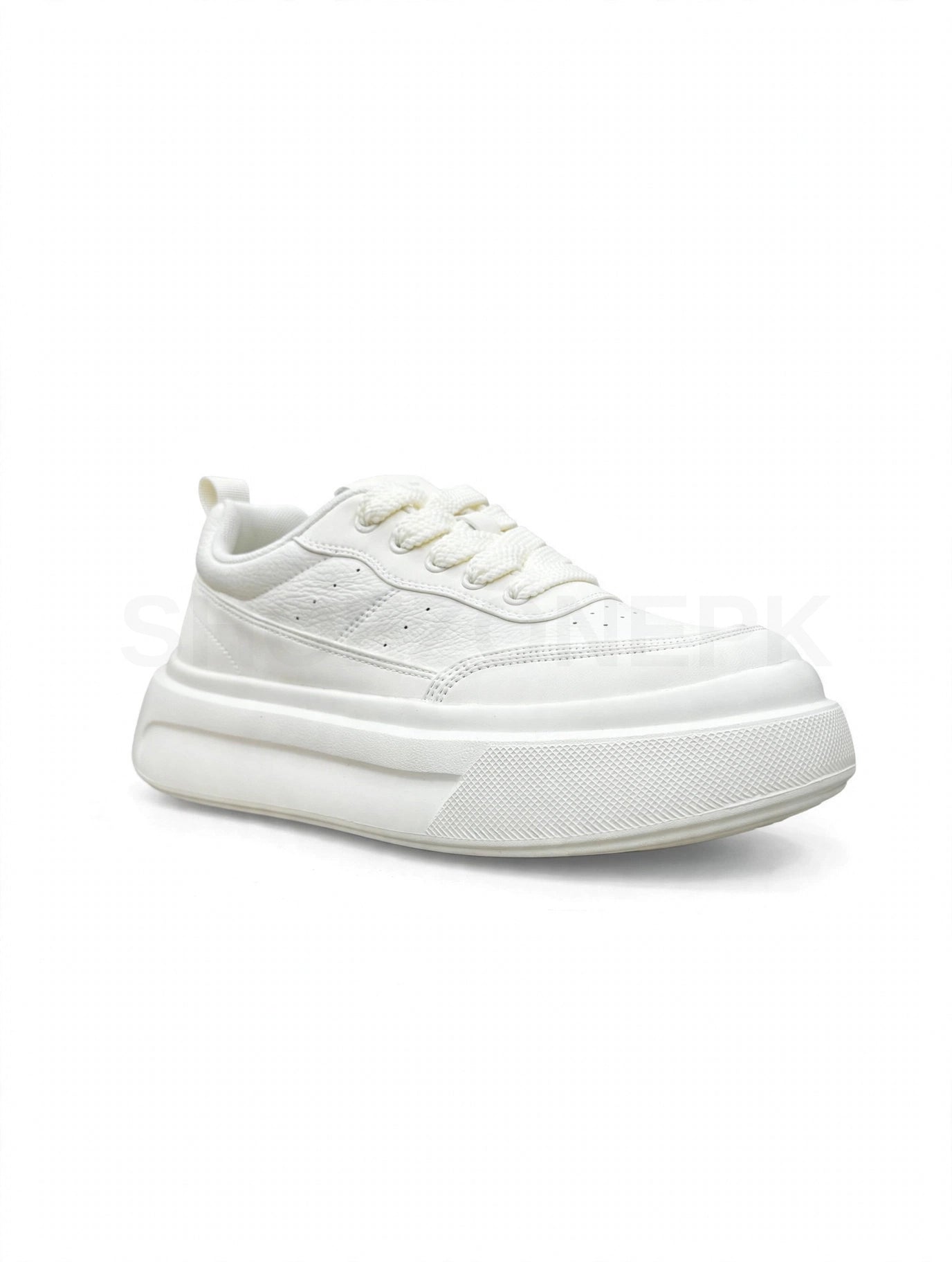 Rope Lace Platform Triple White Cream