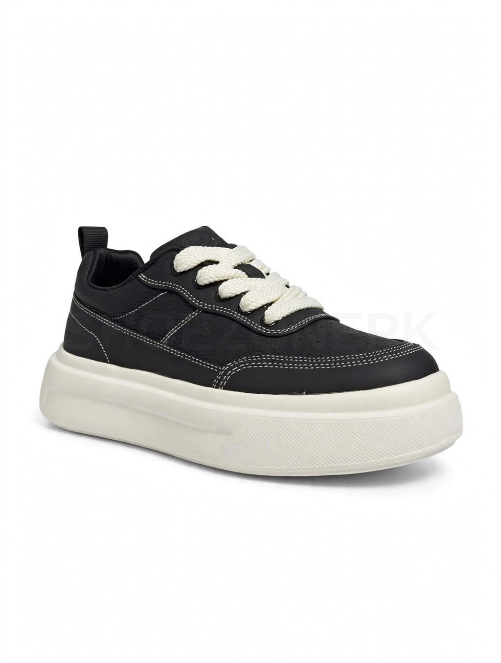 Rope Lace Platform Black Cream