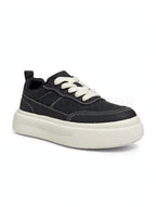 Rope Lace Platform Black Cream