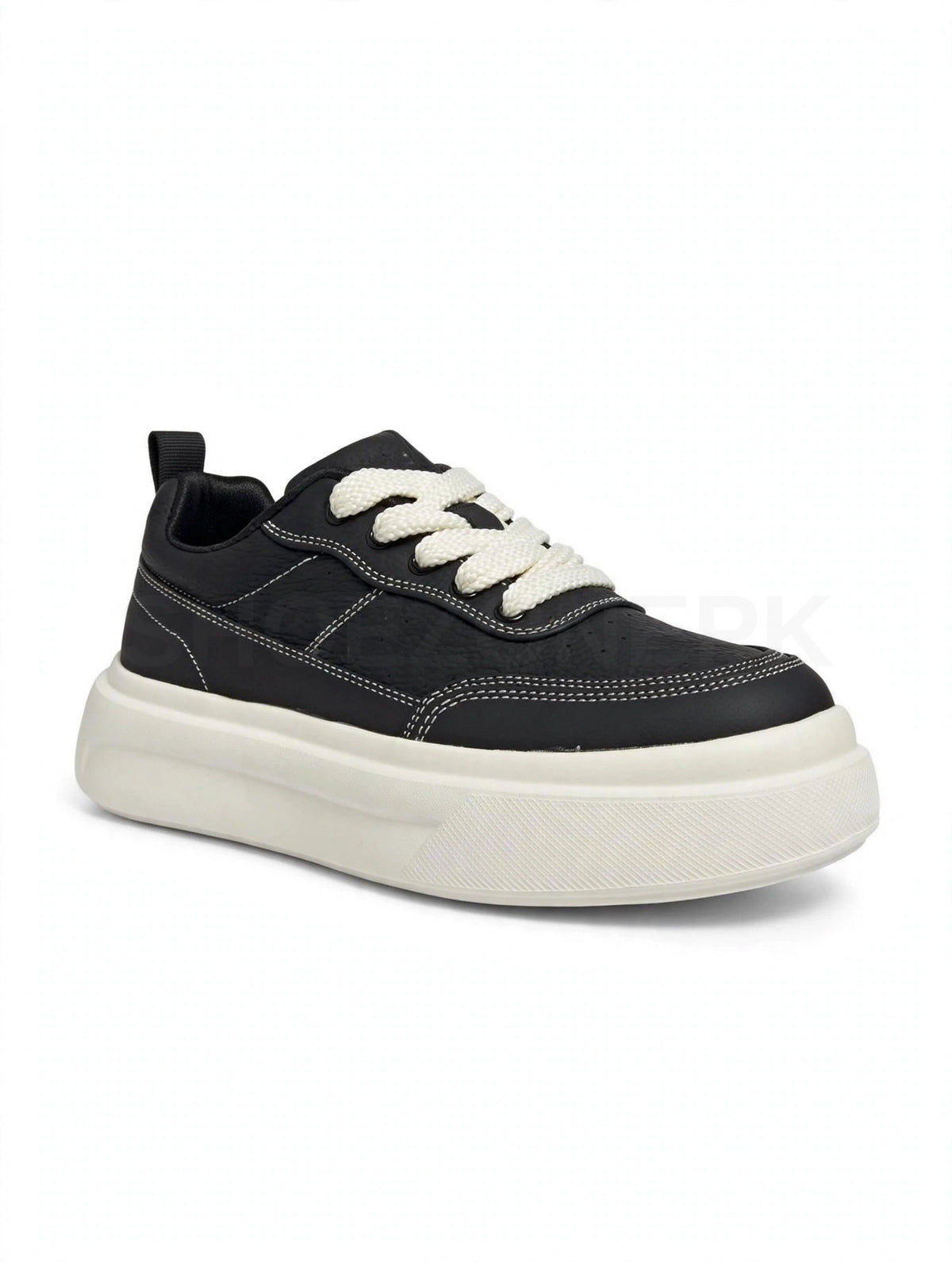 Rope Lace Platform Black Cream