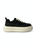 Rope Lace Platform Black Cream