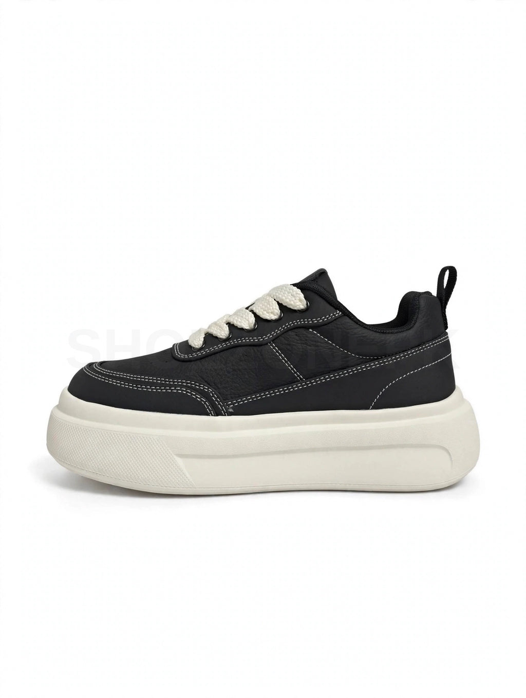 Rope Lace Platform Black Cream