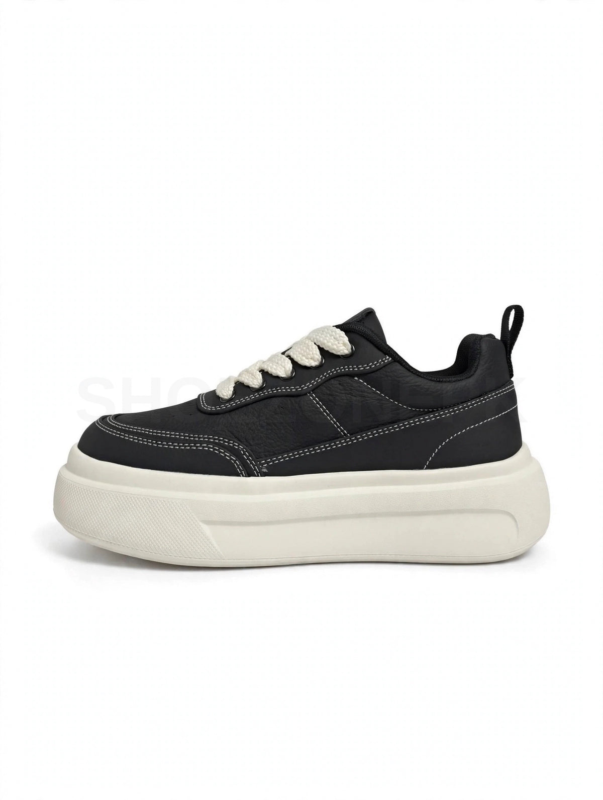 Rope Lace Platform Black Cream