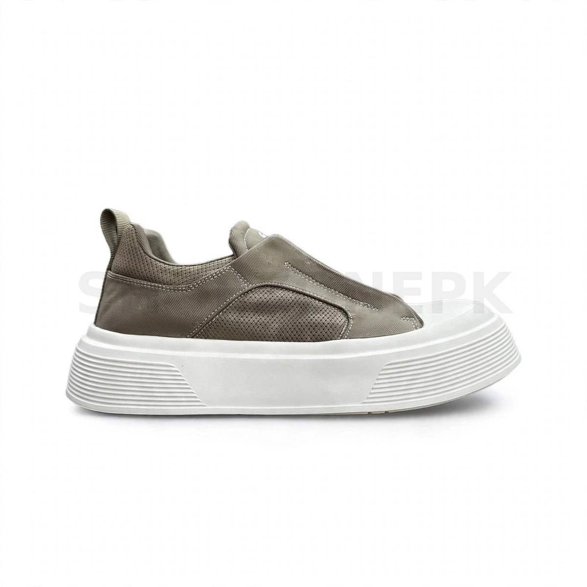 Laceless Platform Sneaker Khaki