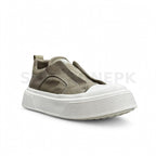 Laceless Platform Sneaker Khaki