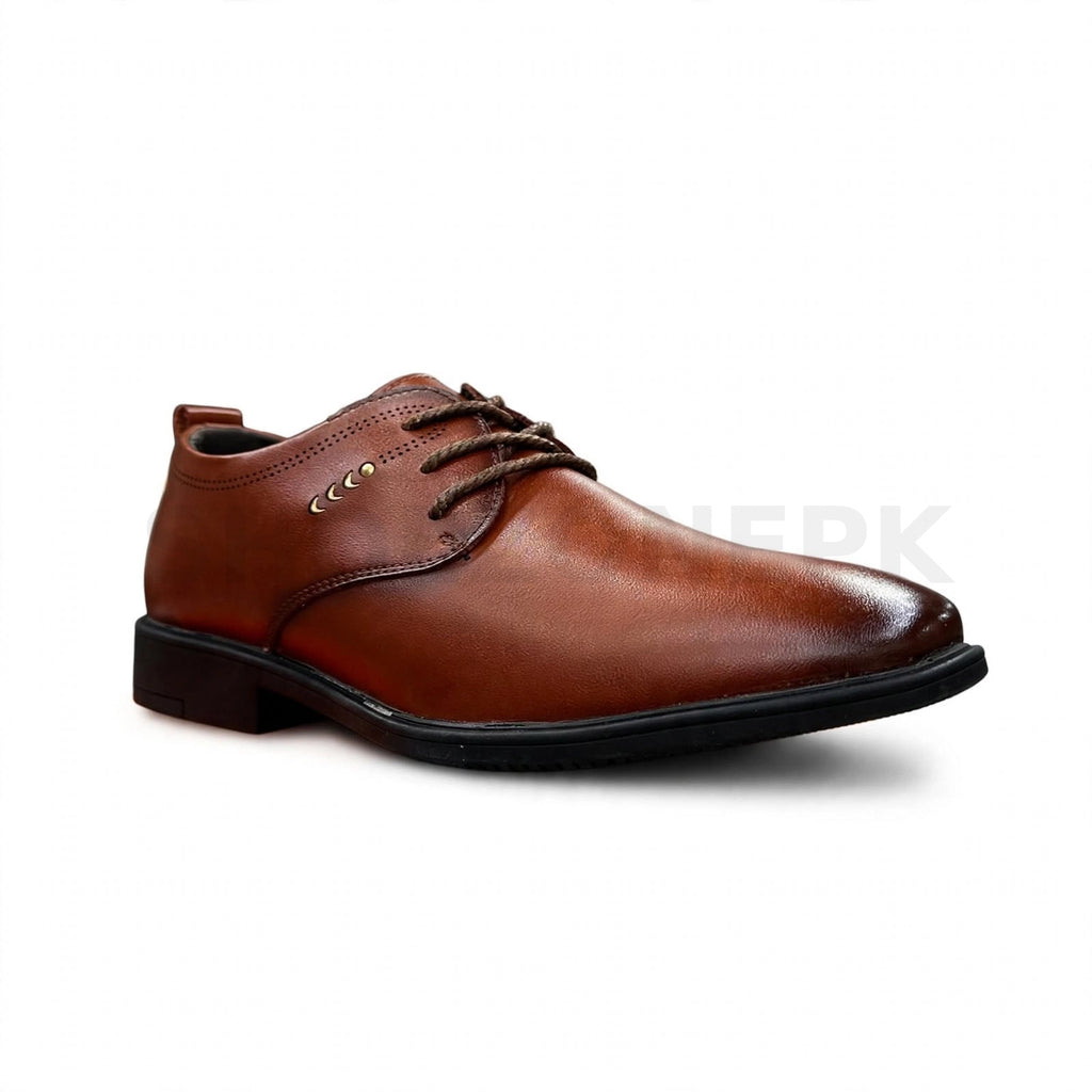 Formal Lace-Up Executive Dress Shoe Tan Brown