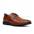 Formal Lace-Up Executive Dress Shoe Burnished Derby Tan Brown