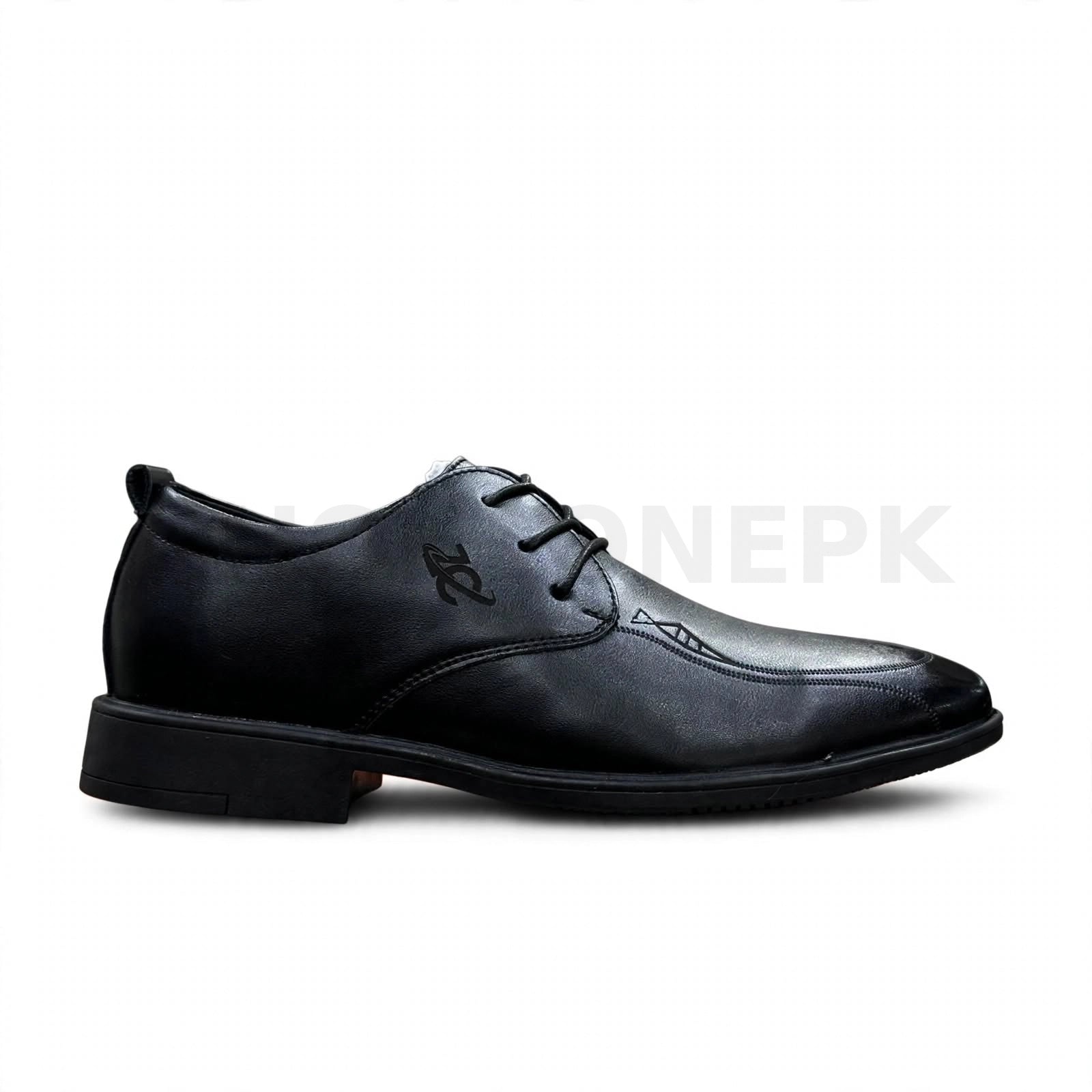 Formal Lace-Up Executive Dress Shoe Burnished Derby Jet Black