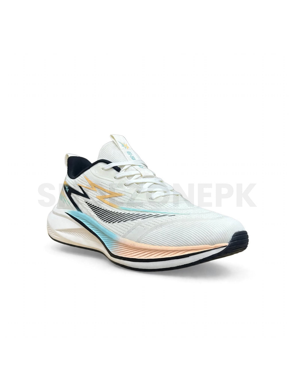 B15 Lightning Runner - White Black Gold Blue - Big Size 45 46 47
