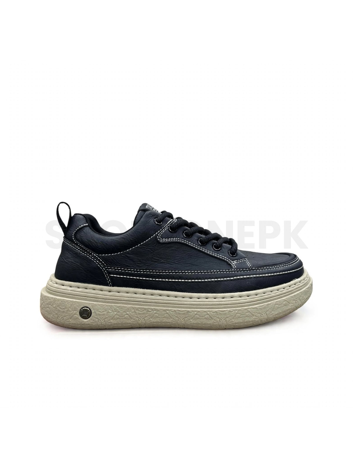 Retro Platform Sneaker For Men - Jet Black